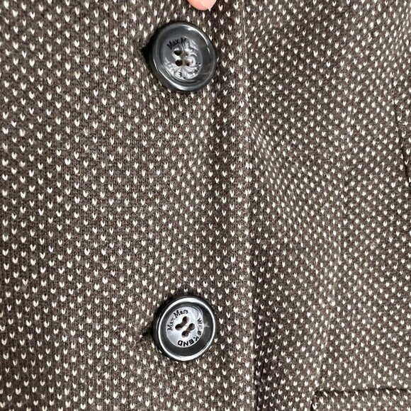 MaxMara Weekend Wool Blend Brown Cream Pattern Unconstructed 2Button Blazer Sz S - Picture 4 of 15